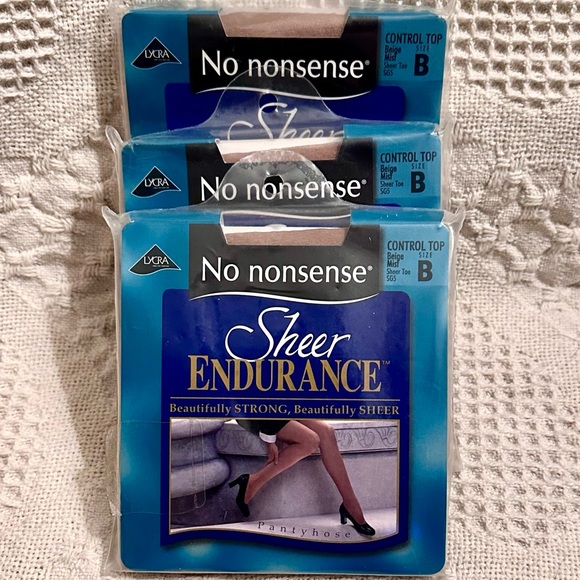 Lot of 3 No Nonsence
Sheer Control Top
Pantyhose SizeB Beige
Mist Sheer Toe 80° - Picture 1 of 7